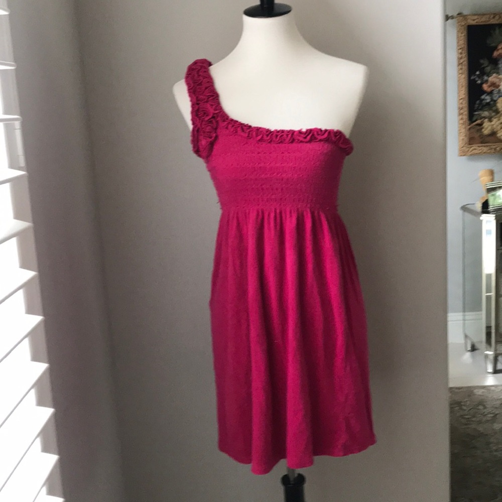 Juicy Couture one shoulder pink dress